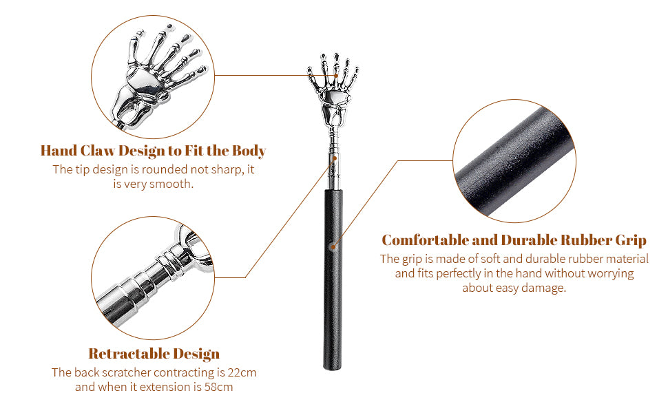 Skeleton Hand Back Scratcher Portable Extendable Telescopic