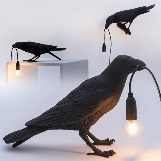 Crow Wall & Raven Table Lamps with Brightness Adjustable Edison Bulb from Odditygadget at $42.95