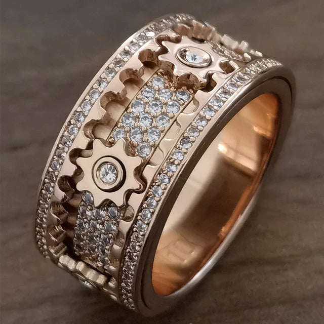 Gear Ring Luxury Rose Gold Silver Color from Odditygadget at $24.97
