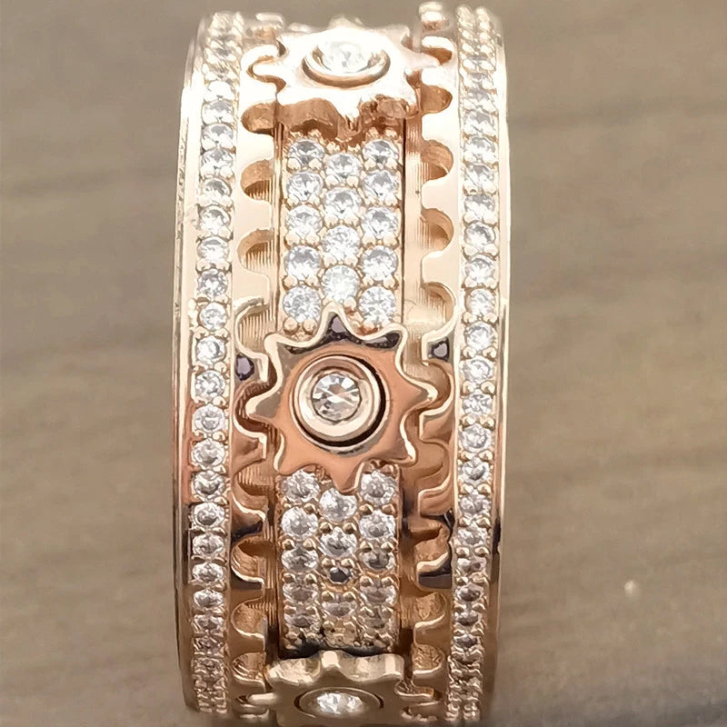 Gear Ring Luxury Rose Gold Silver Color from Odditygadget at $24.97