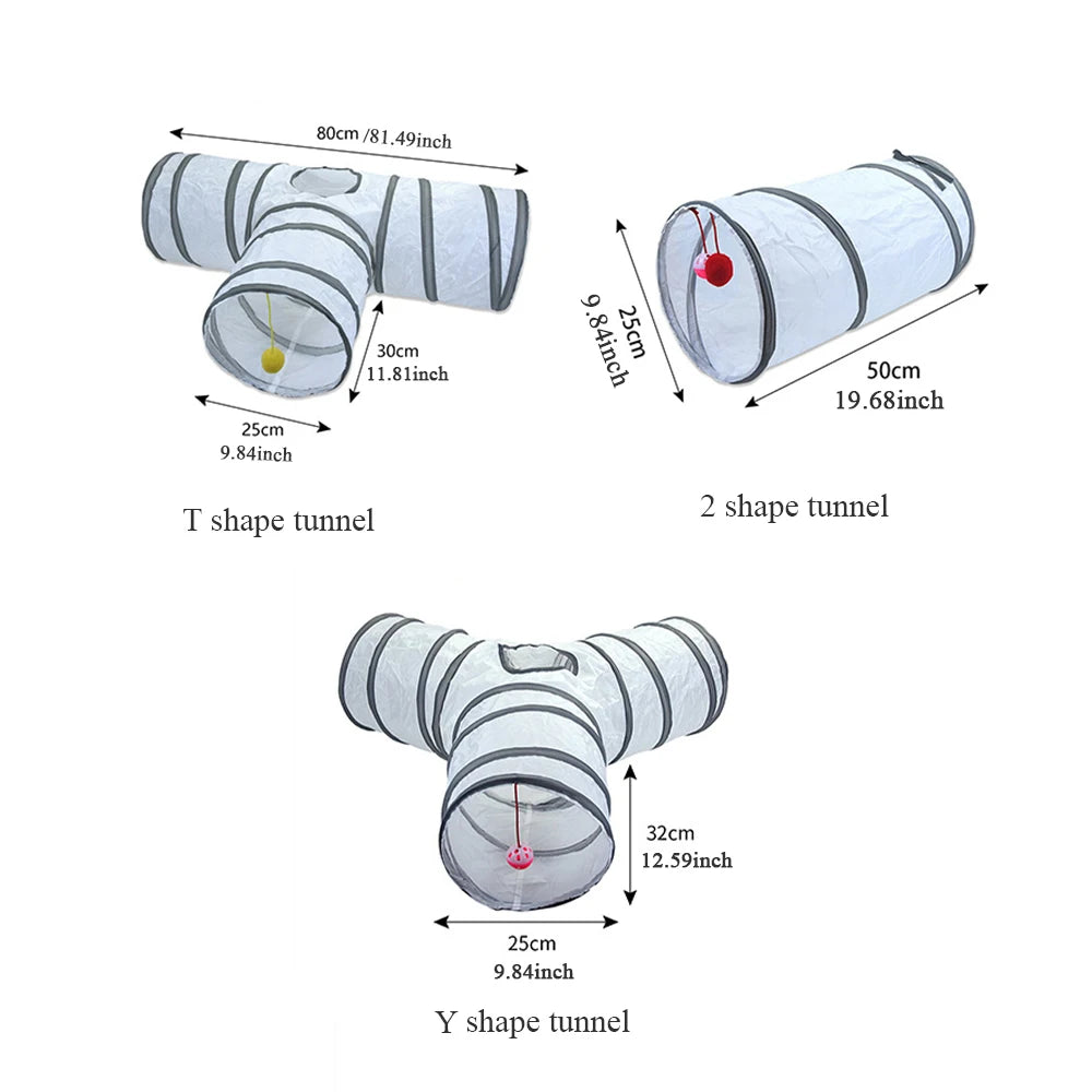 Collapsible Tube Cat Tunnel Toys Hanging Balls Foldable Cat Cave at $19.97 from Odditygadget