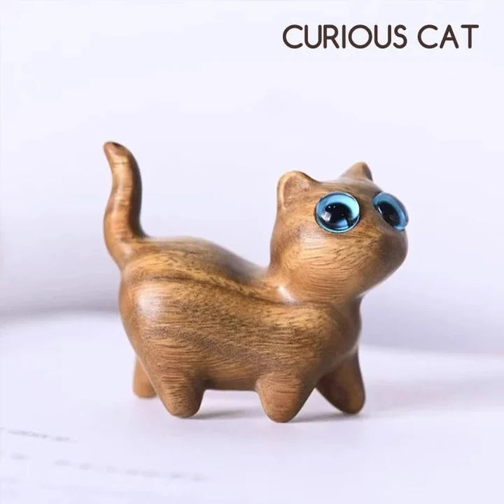 Sandalwood Hand-Carved Wood Cat from Odditygadget at $9.97