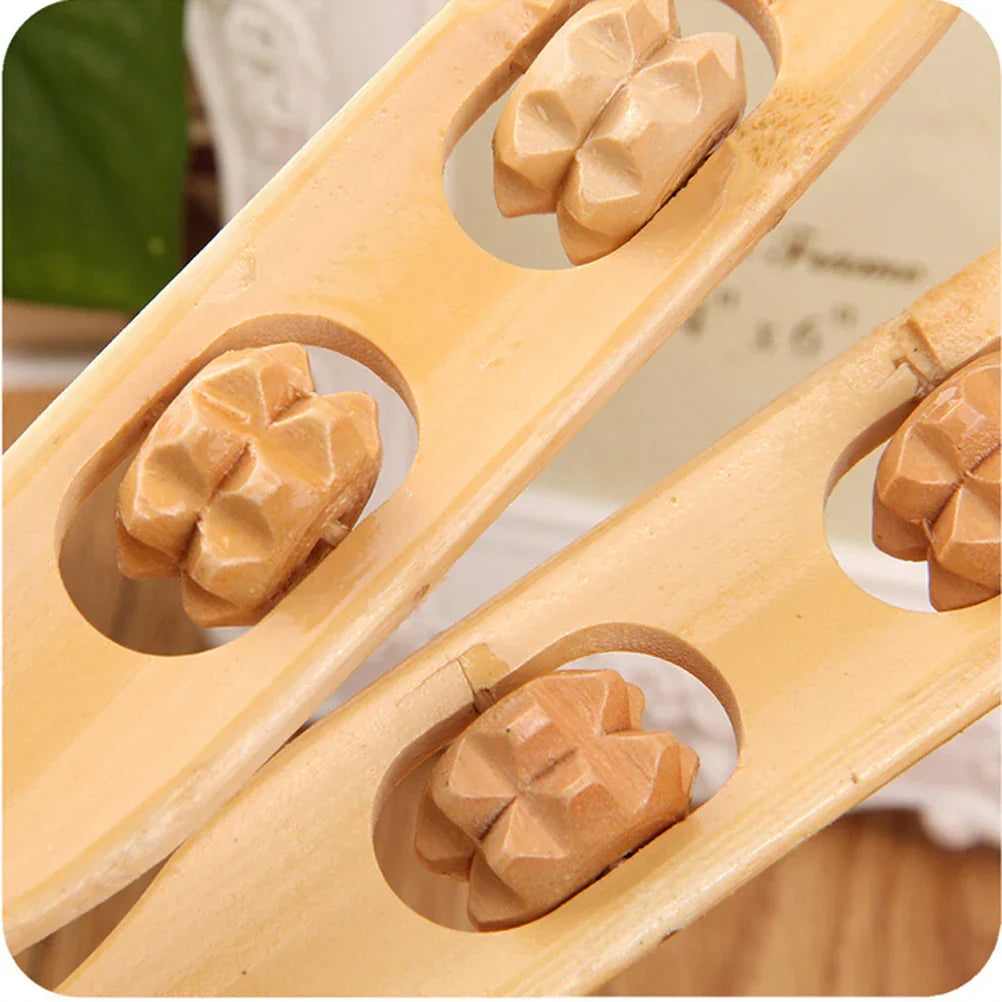 Bamboo Massager Back Scratcher With Body Roller Stick from Odditygadget at $8.95