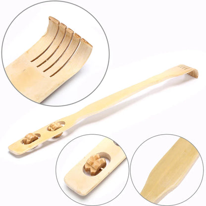 Bamboo Massager Back Scratcher With Body Roller Stick from Odditygadget at $8.95