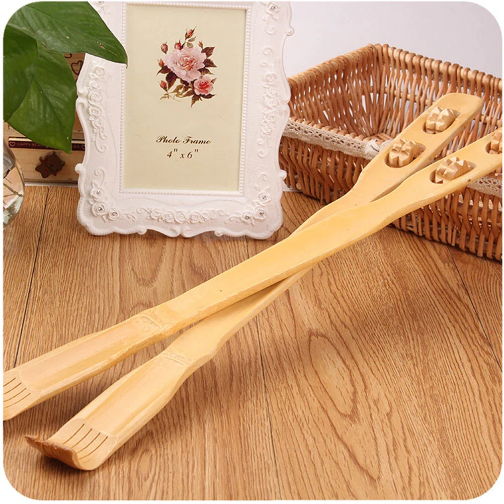 Bamboo Massager Back Scratcher With Body Roller Stick from Odditygadget at $8.95