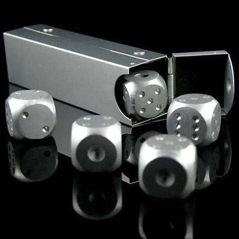 5pcs Aluminum Alloy Metal Dices from Odditygadget at $14.97