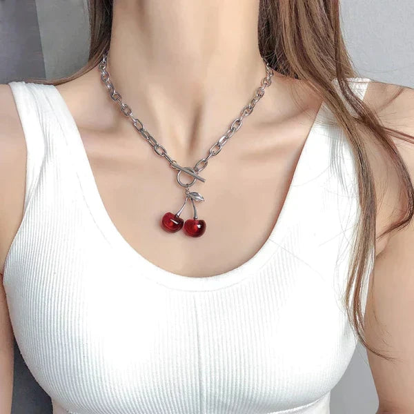 Dainty Cherry Pendant Necklace from Odditygadget at $19.97