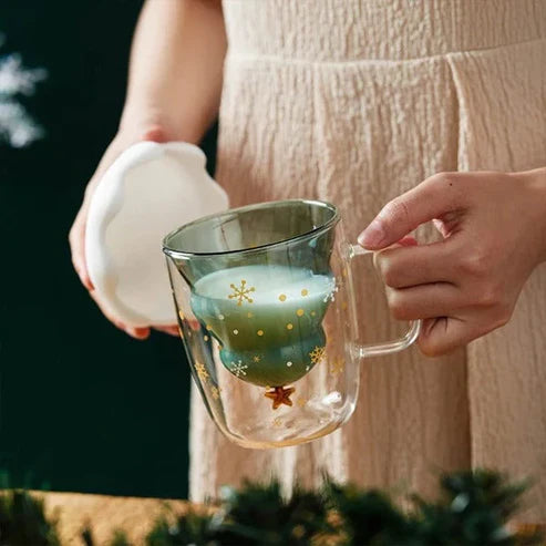 Christmas Tree Insulated Glass Coffee Mug from Odditygadget at $24.33