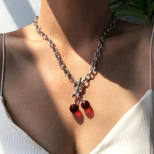 Dainty Cherry Pendant Necklace from Odditygadget at $19.97