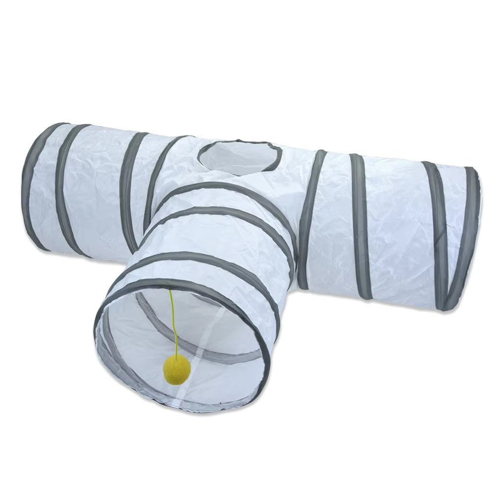 Cat Tunnel Toys Hanging Balls Foldable Cat Cave from odditygadget at 14.97