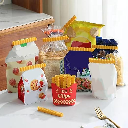 French Fries Shape 12 Pcs Plastic Food Bag Sealing Clips