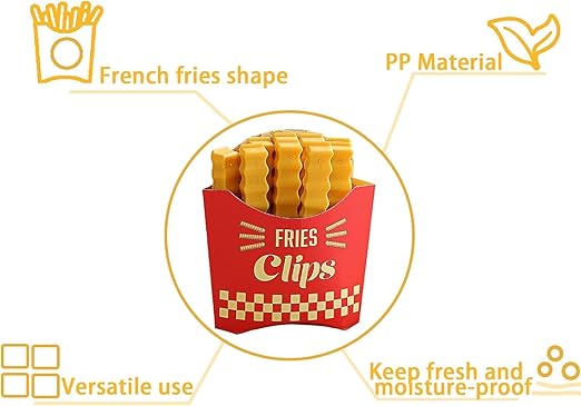 French Fries Shape 12 Pcs Plastic Food Bag Sealing Clips