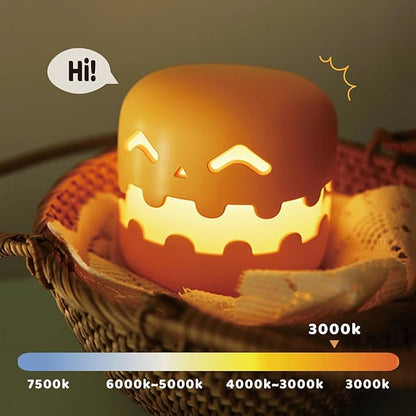 Pumpkin Jack O Lantern Rechargeable Night Light