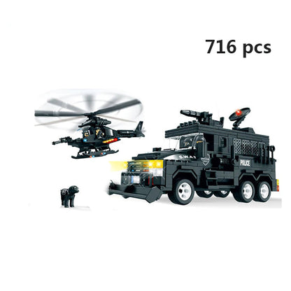 Police Building Blocks SWAT Team Helicopters Trucks from Odditygadget at $48.40