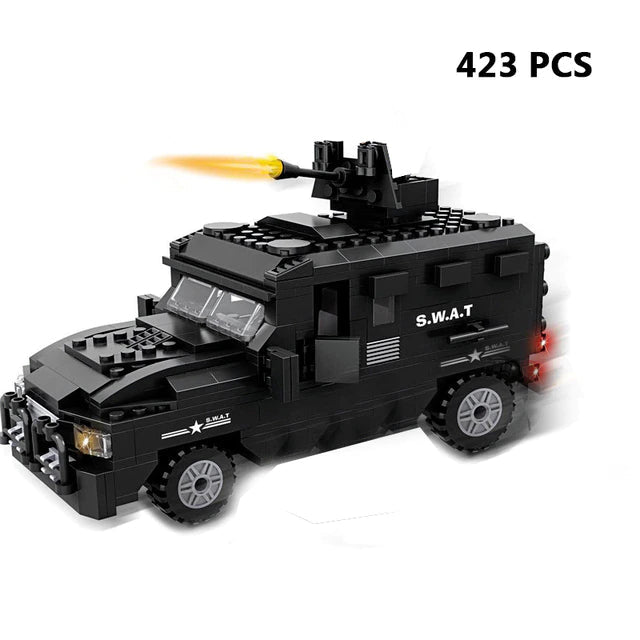 Police Building Blocks SWAT Team Helicopters Trucks from Odditygadget at $38.40