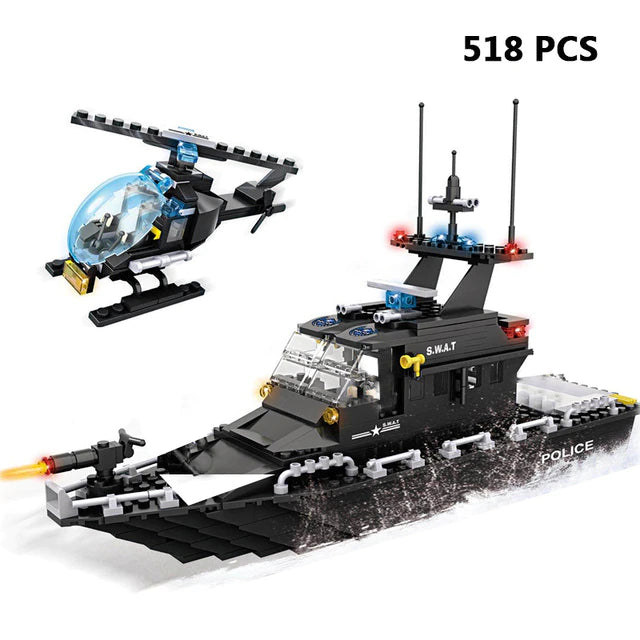 Police Building Blocks SWAT Team Helicopters Trucks from Odditygadget at $28.47