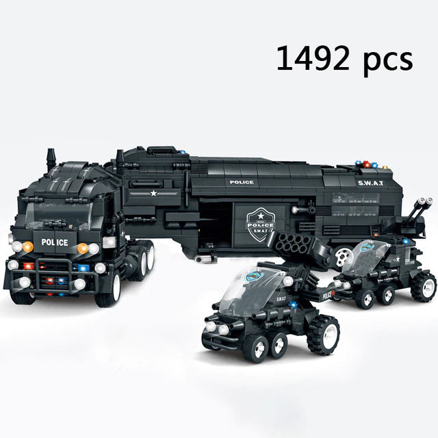 Police Building Blocks SWAT Team Helicopters Trucks from Odditygadget at $92.47