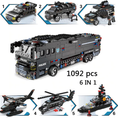 Police Building Blocks SWAT Team Helicopters Trucks from Odditygadget at $78.47