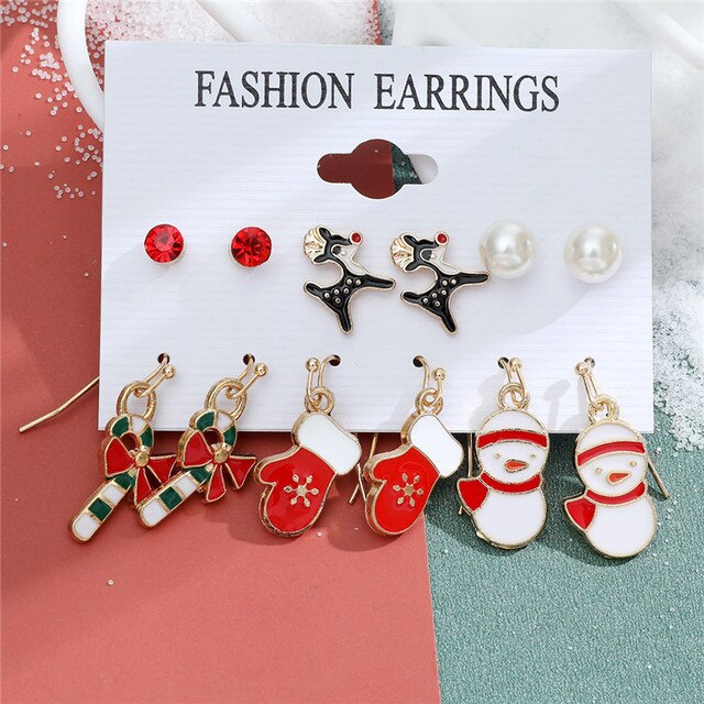 Christmas Drop Earrings Set for Women Santa Claus from Odditygadget at $14.99