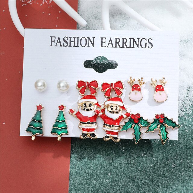 Christmas Drop Earrings Set for Women Santa Claus from Odditygadget at $14.99