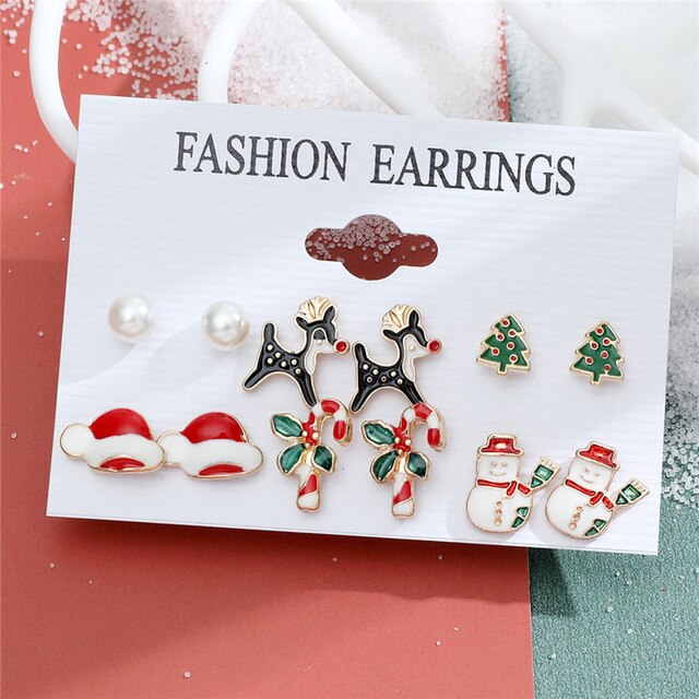 Christmas Drop Earrings Set for Women Santa Claus from Odditygadget at $14.99