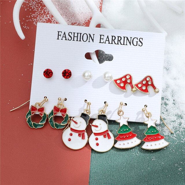 Christmas Drop Earrings Set for Women Santa Claus from Odditygadget at $14.99