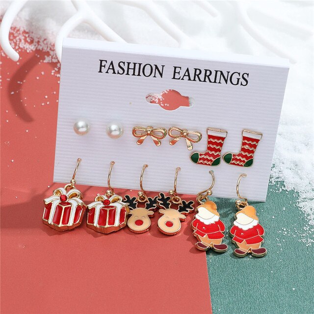 Christmas Drop Earrings Set for Women Santa Claus from Odditygadget at $14.99