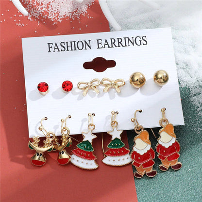 Christmas Drop Earrings Set for Women Santa Claus from Odditygadget at $14.99