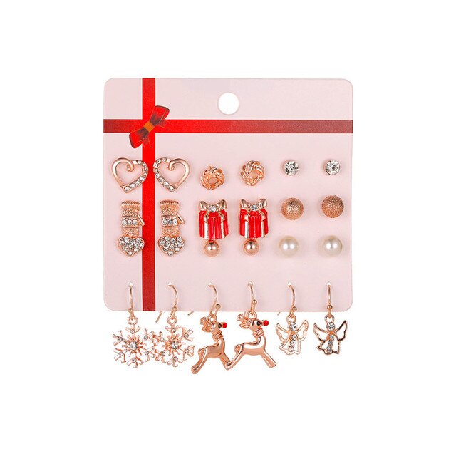 Christmas Drop Earrings Set for Women Santa Claus from Odditygadget at $14.99