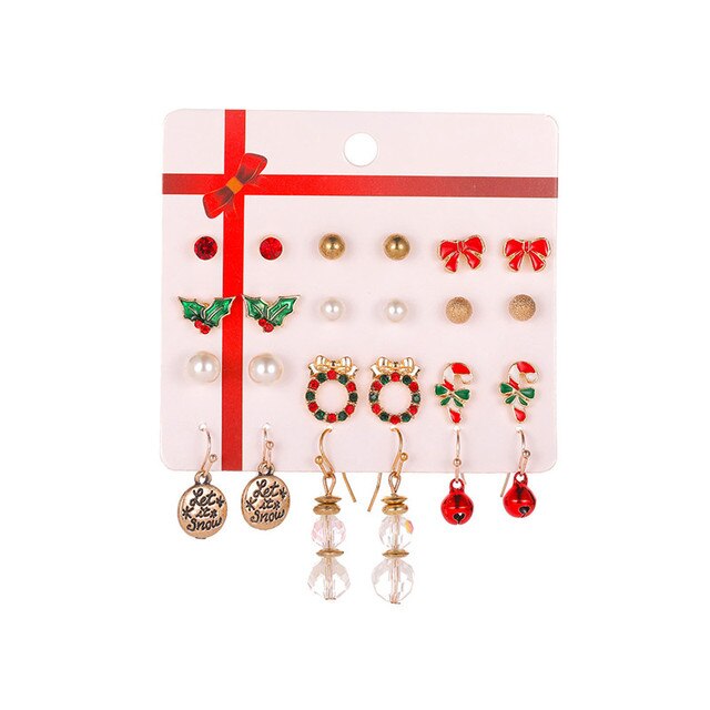 Christmas Drop Earrings Set for Women Santa Claus from Odditygadget at $14.99