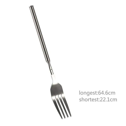 Telescopic Extendable Dinner Fruit Dessert Long Handle Fork from Odditygadget at $11.95