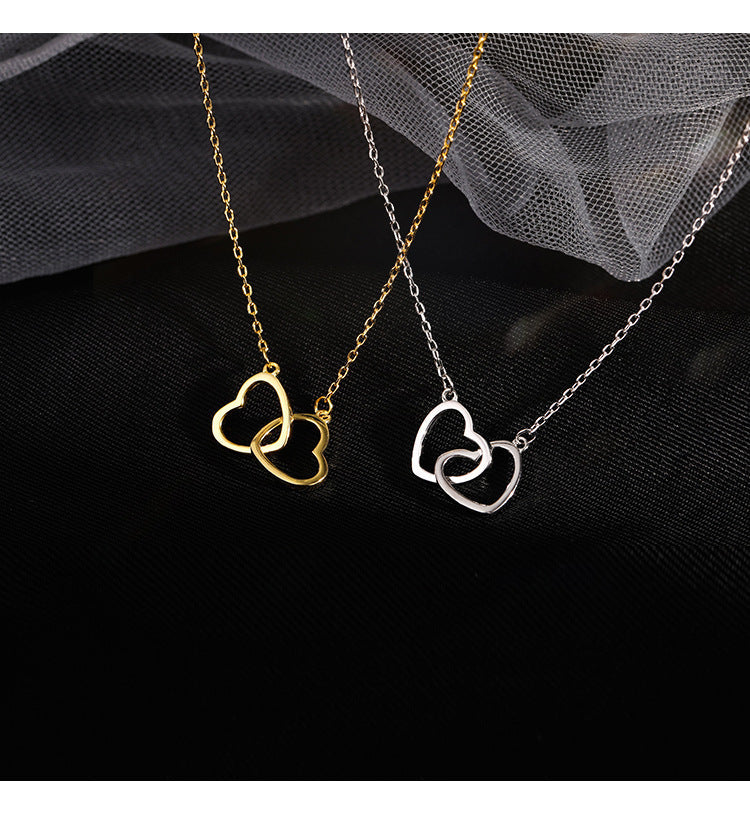 Double Heart Pendant Necklace from Odditygadget at $14.97