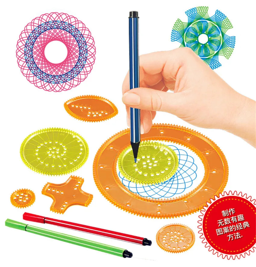 27Pcs Spirograph Drawing Set Interlocking Gears Wheels from Odditygadget at $19.97