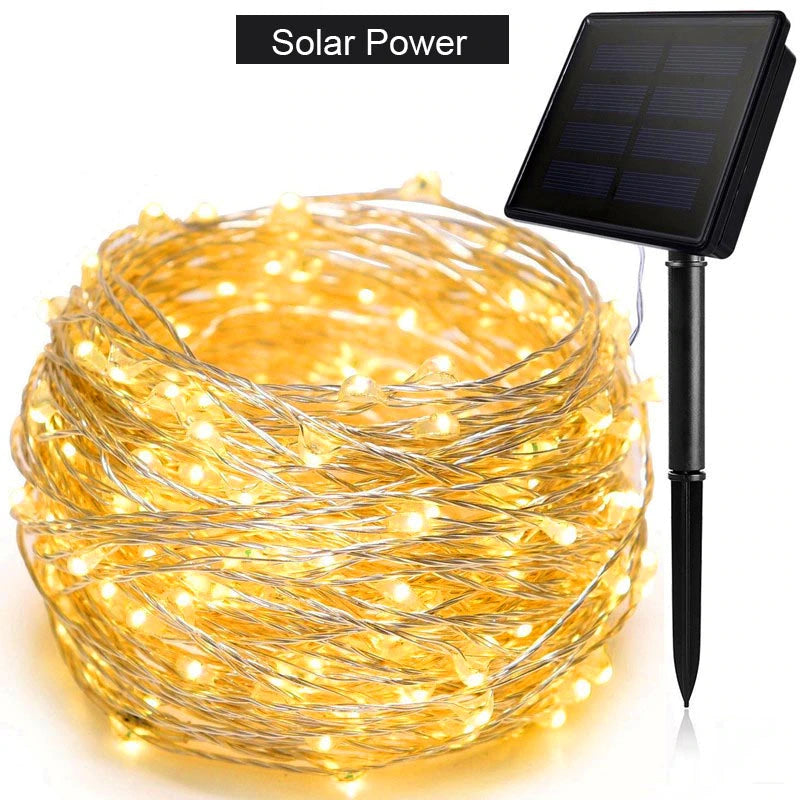 LED Outdoor Solar Lamp String Lights 100/200 LEDs 10m from Odditygadget at $19.97