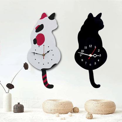 Nordic Cat Wagging Tail Wall Clock from Odditygadget at $34.97