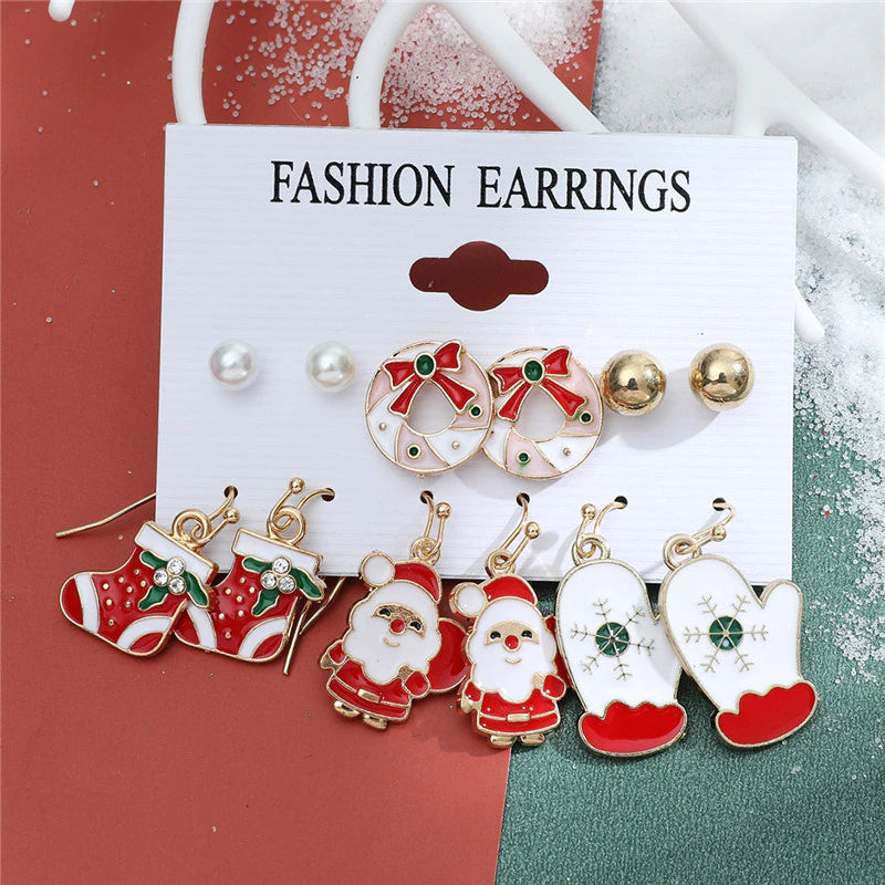 Christmas Drop Earrings Set for Women Santa Claus from Odditygadget at $14.99