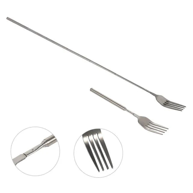 Telescopic Extendable Dinner Fruit Dessert Long Handle Fork from Odditygadget at $11.95