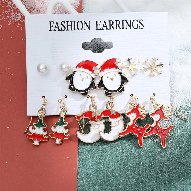 Christmas Drop Earrings Set for Women Santa Claus from Odditygadget at $14.99