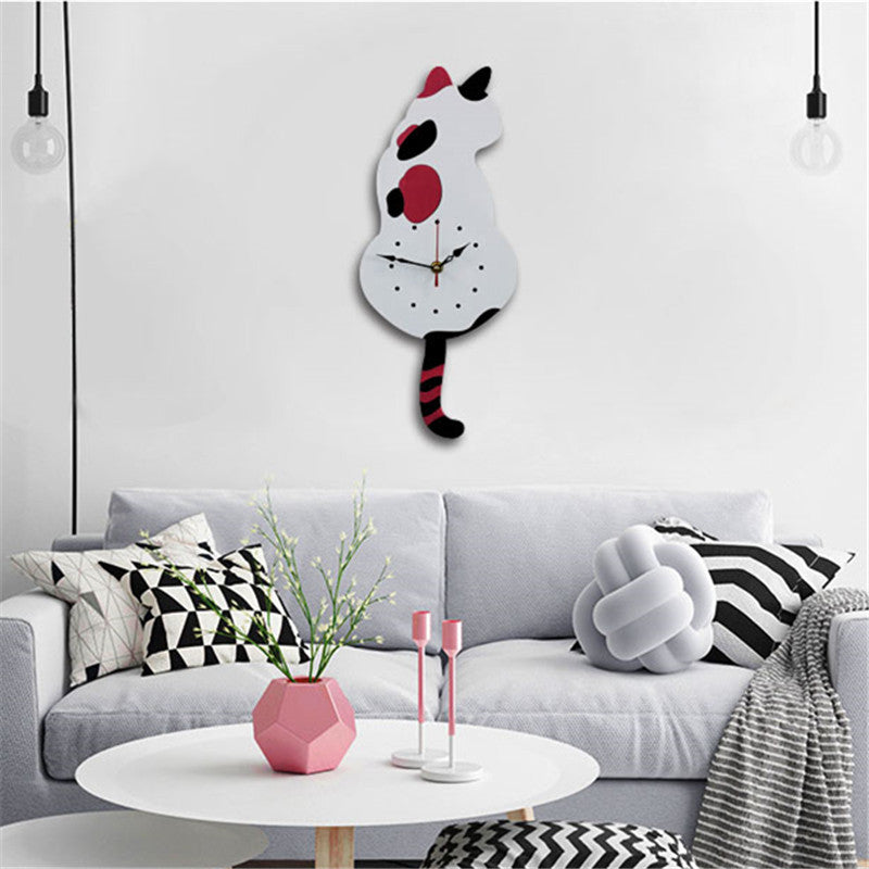 Nordic Cat Wagging Tail Wall Clock from Odditygadget at $34.97