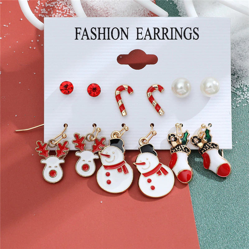 Christmas Drop Earrings Set for Women Santa Claus from Odditygadget at $14.99