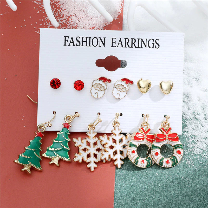 Christmas Drop Earrings Set for Women Santa Claus from Odditygadget at $14.99