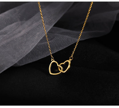 Double Heart Pendant Necklace from Odditygadget at $14.97