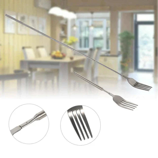 Telescopic Extendable Dinner Fruit Dessert Long Handle Fork from Odditygadget at $11.95