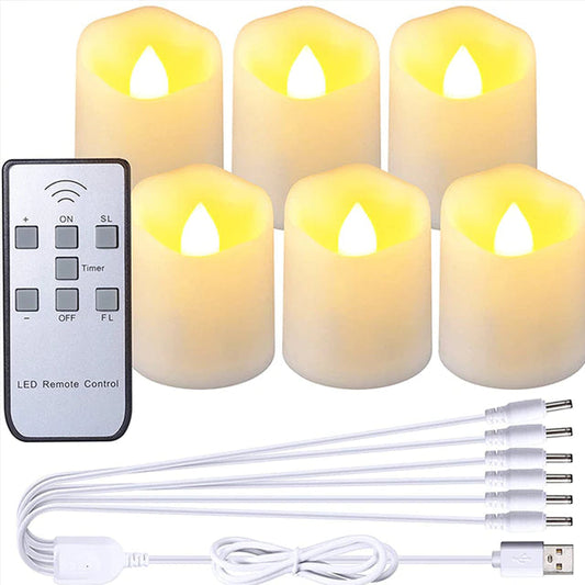 Rechargeable LED Candles Timer Remote Flameless Flickering from Odditygadget at $32.47