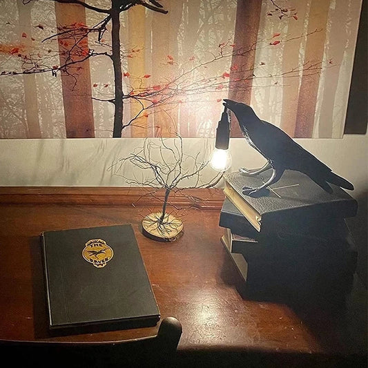 Crow Wall & Raven Table Lamps with Brightness Adjustable Edison Bulb from Odditygadget at $42.95