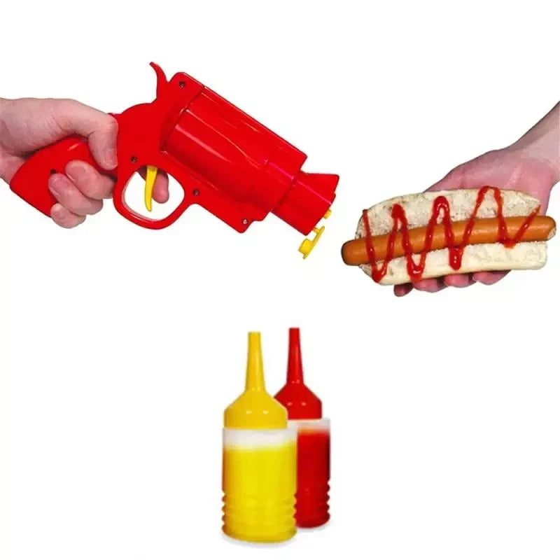 Kitchen Restaurant Condiment Dispenser Bottle, Ketchup Mustard Spice Gun from Odditygadget at $19.97