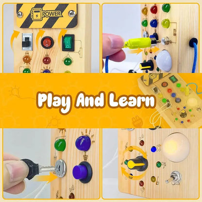 Montessori Busy Board Sensory Wooden with LED Light Switch Control Board from Odditygadget at $24.97