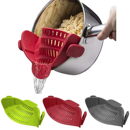 Universal Silicone Clip on Pan Pot Strainer Anti Spill Pasta Pot from Odditygadget at $11.97