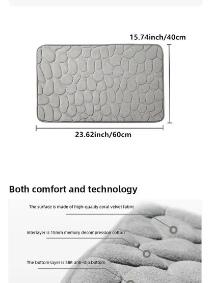 Foot Mat Coral Fleece Floor Mat Embroidered Bathroom Thickened Absorbent from Odditygadget at $13.97