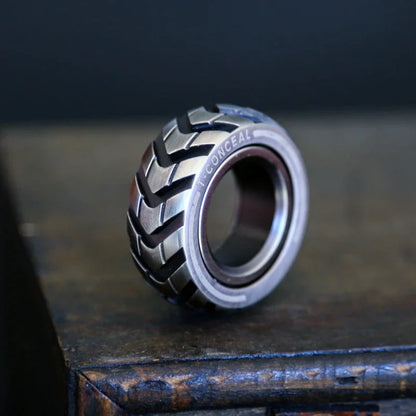 Stainless Steel Motorcycle Tire Fidget Ring from Odditygadget at $29.47